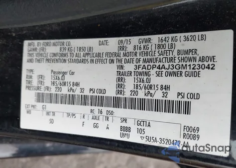 2016 Ford Fiesta S from USA, damaged, VIN 3FADP4AJ3GM123042